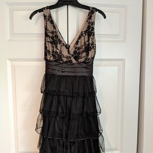 Black and nude sleeveless cockrail dress